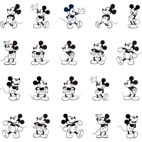Disney Black and White Stick Figure Mickey Personality Trend Image Resin Jewelry Epoxy Earrings Accessories