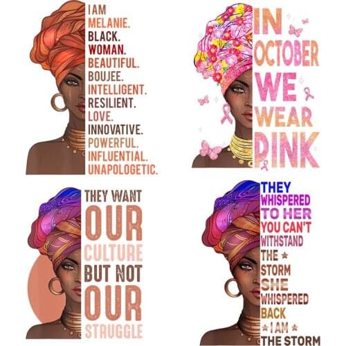 Black Beauty Patchs Iron-on Transfers For Clothing Diy Thermal Transfer For Clothes Washable Applique Patch For Dress Badges