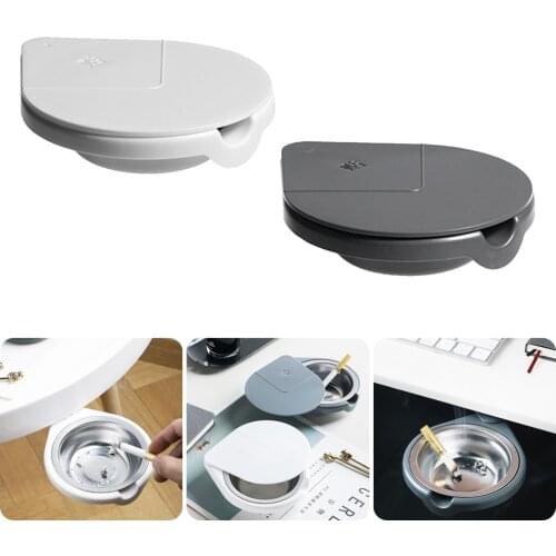 Cigarettes Bag Holder Storage Rack Hidden Ashtray With Lid Stainless Steel Under The Table Kitchen Home Desk Bathroom Accessorie