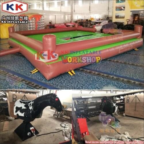 Outdoor playground children red eyes rodeo bull pad ride rental price coin operated mechanical bull controls for sale