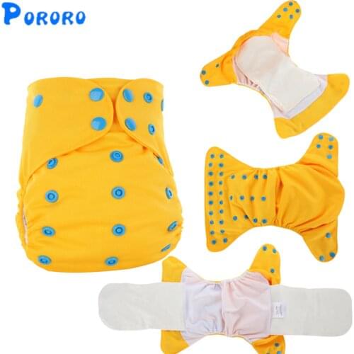 Baby Washable Cloth Diaper AIO Nappy Cover Pockets All in One PUL Plain Baby Cloth Diapers Nappy Changing Reusable Cloth Diapers