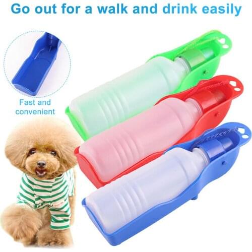 Dog Water Dispenser Bottle Leak Proof Portable Dog Water Feeder Pet Water Bottle With Folding Bowl Travel Water Bottle