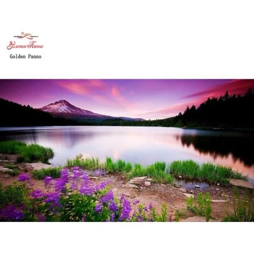 Diy 5D Diamond Painting Scenic 3D Cross Stitch Kit Full Rhinestone Ribbon Embroidery Landscape Crafts Decor 12