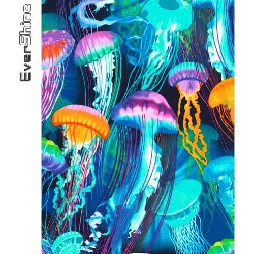 Evershine Diamond Embroidery Jellyfish Picture Of Rhinestone Diamond Painting Animal Cross Stitch Kits 5D DIY Handmade Gift