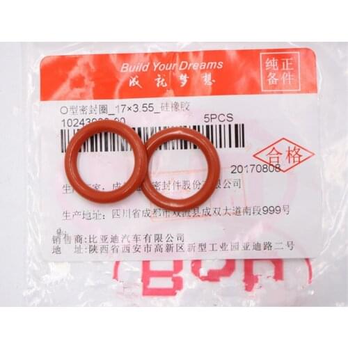 2pcs/set Engine hot metal pipe seal for BYD F6/S8/G3/M6/L3/S6/G3R/G6 Antifreeze water pipe rubber O-ring 483Q engine 17*3.55