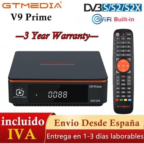 GTmedia V9 Prime Satellite Receiver DVB-S2X/S2 H2.65 Freesat Digital TV Decoder 1080P Built-in WIFI Upgrade by V8 NOVA V9 Super