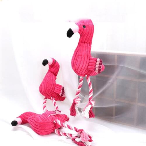 Zabawki Dla Psa Plush Toys Juguetes Perro Flamingo Plush Toy Dog Toys Plush Squeaking Dog Interactive Chew Sound Playing Games