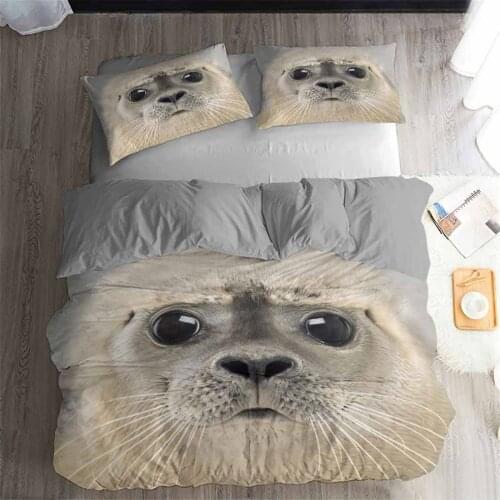 HELENGILI 3D Bedding Set Animals faces animals heads Print Duvet cover set bedclothes with pillowcase bed set home Textiles