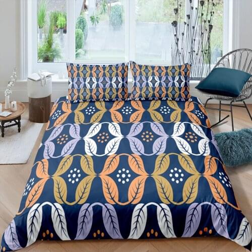 Vintage Bedding Set Geometric Printed Nordic Duvet Cover Set Queen King Size Comforter Cover Pillowcase Fashion Home Bedclothes