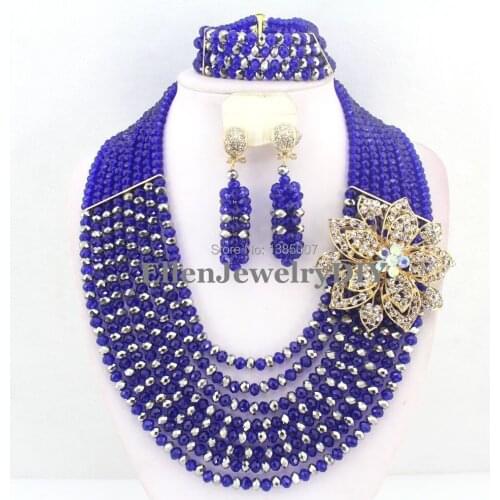 African Beads Jewelry Set Crystal Beads Necklace Set Nigerian Wedding African Jewelry Set Crystal Jewelry Set W7613