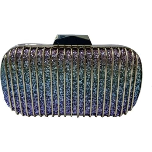 Royal Nightingales Rainbow Sequin Metal Box Clutch Bags Evening Bags and Clutches for Womens Party Prom Day Bag Handbag