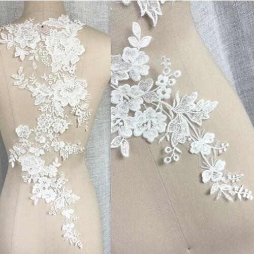 Lace Flower Fabric Ivory Bridal Wedding Dress Childrens Clothing Diy Lace Accessories RS2475