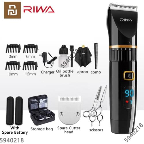 XIAOMI RIWA Hair Cutting Machine Clipper Trimmer For Men IPX7 Waterproof Professional Hair Cut Trimmer Beard With Spare Battery