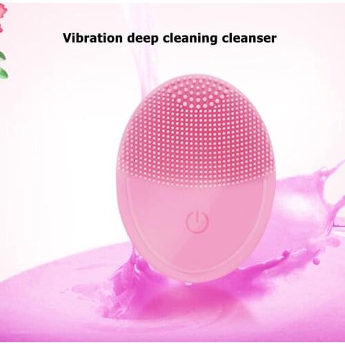 Mini Rechargeable Electric Waterproof Face Cleaing Brush Ultrasonic Vibration Pore Washing Massager Washing Machine