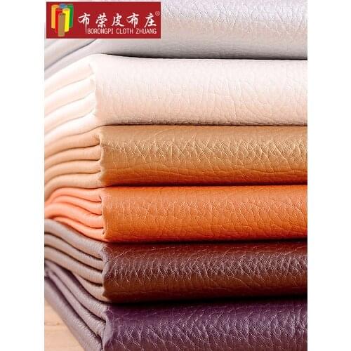 Soft-wrapped hard-wrapped PU diy sofa fabric litchi pattern artificial leathe 1m/pcs