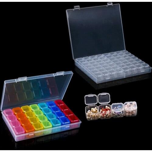 Diamond Painting Tool Kits with 56&28 Cells Plastic Storage Box Accessories Sets for Diamond Painting Embroidery Beads Case