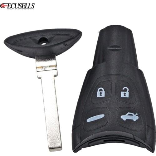 4 Button New Replacement Remote Car Key Case Shell Uncut Blade for SAAB 93 95 9-3 9-5 2003 2004 2005 2006 2007 2008 2009 2010