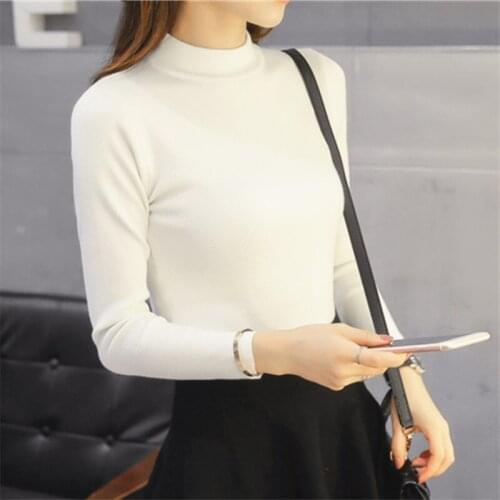 The new sweater female short winter half Korean winter sweater slim turtleneck thick long sleeved pullover shirt