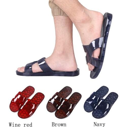 New mens slippers transparent home bath non-slip simple slippers
