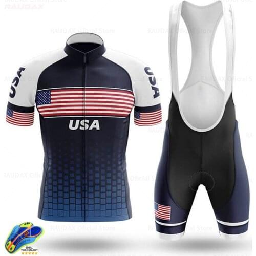 Cycling Clothing 2020 USA Mens Cycling Jersey Set MTB Bicycle Clothing Bike Wear Clothes Maillot Ropa Ciclismo Triathlon Suit