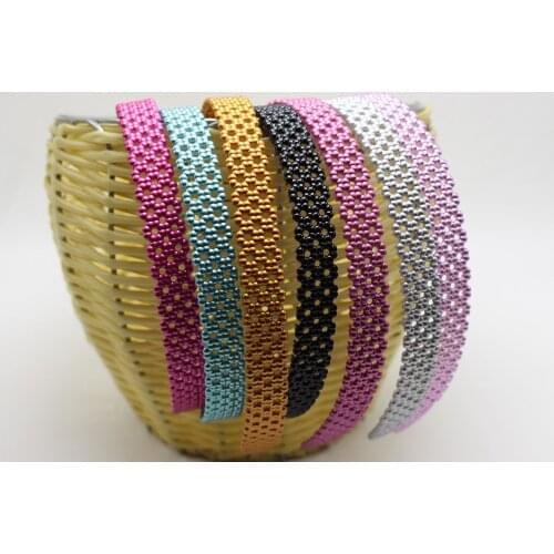 8 Mixed Color Pearly Luster Plastic Alice Hair Band Headband 15mm Hair Accessory