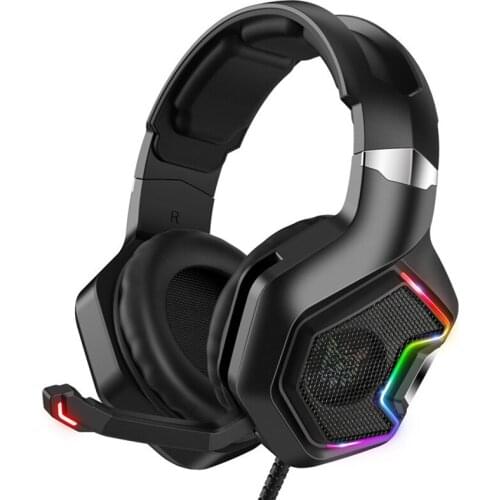ONIKUMA K10 Head-Mounted Professional Gaming Headset RGB Colorful Lighting Mic PC Phone PS4 XBOX Switch Gamer Wired Headphone