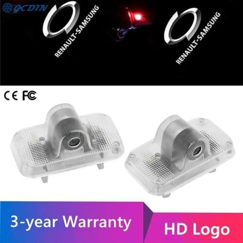 QCDIN for Renault Samsung HD LED Car Door Lights Logo Projector Light Welcome Lights SM7 SM5 QM5