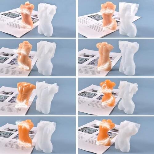 DIY Silicone Body Candle Mold 3D Body Silicone Resin Casting Mold Candle Wax Epoxy Make Soap Mould Craft Home Decoration Supplie