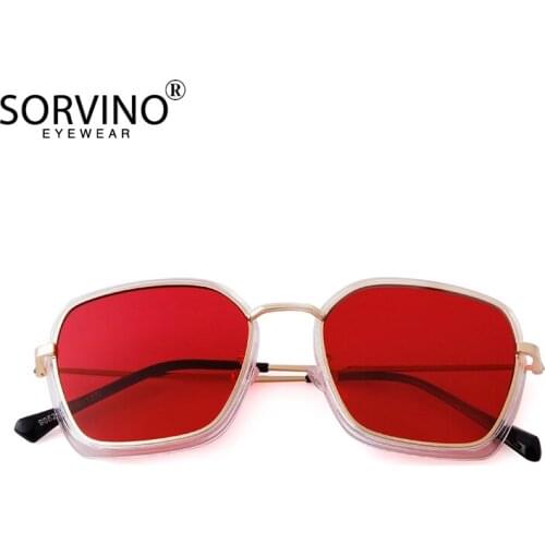 SORVINO 2020 Fashion Square Sunglasses Ocean Piece Metal Frame Sun Glasses Luxury Brand Personality Wild Unisex 9052A