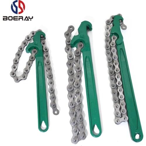 Boerray Multiple dimensions Heavy-Duty Ratcheting Chain Wrench Oil Filter Tool Pipe Fittings Tools