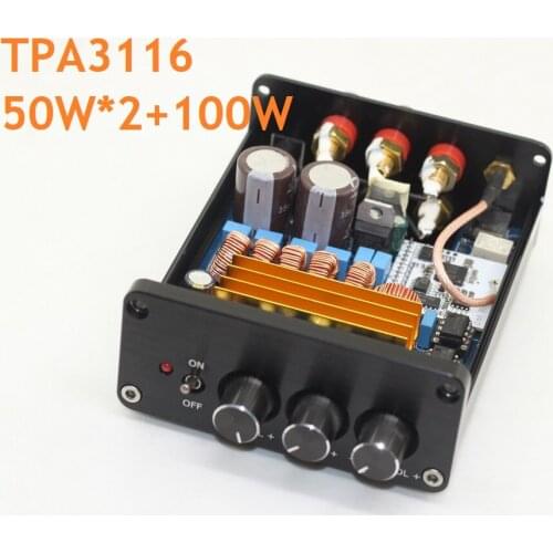 TPA3116 Digital Power Amplifier 50W+50W+100W Channel 2.1 Bluetooth Mini Size Portable Hifi Amplify DC18-24V Class D