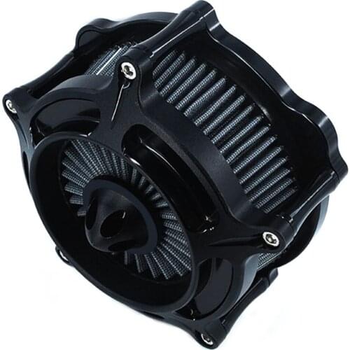 Air Cleaner Motorcycle Filter Turbine Cnc Cut Kit Black for Harley Touring 2017 - up Road King 2017 - up Softail 2018 - up