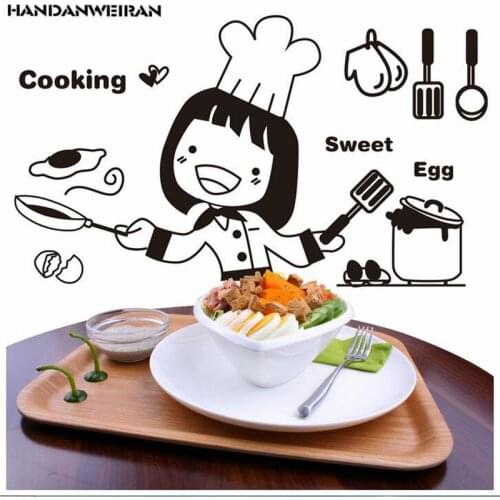 1PCS Pvc Kitchen Stickers Decorative Stickers For Kitchen Decor Happy Kitchen Removable Vinyl Wall Stickers 20*30CM