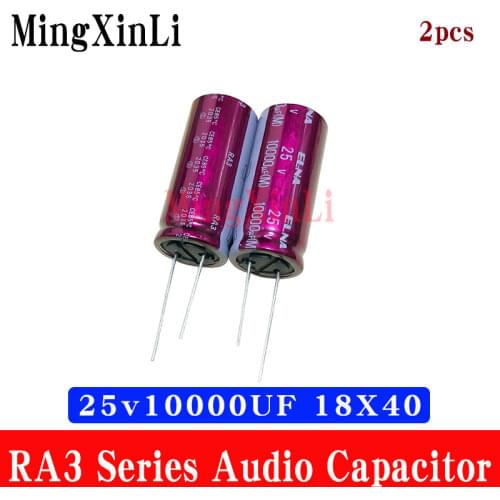 2pcs/Lot ELNA audio hifi Electrolytic Capacitor 25V10000UF RA3 Series Purplish red colour 10000uf 25v 18X35mm capacitance NEW