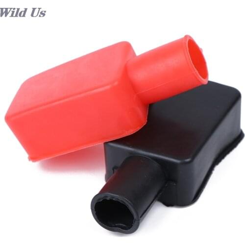 2PCS Car Battery Terminal Insulation Clamp Clips Battery Pole Rubber Protector Covers Cap Boot Insulating Protector Replacement