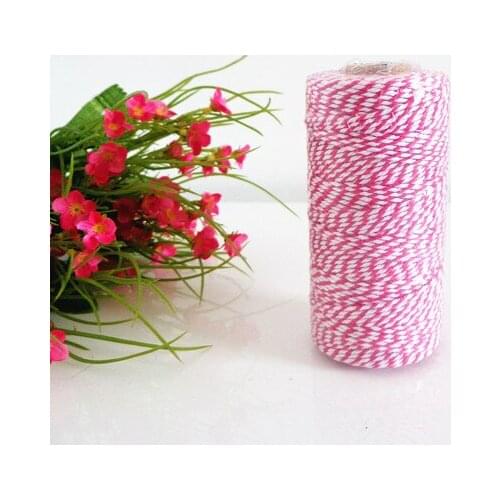 3 Spools (110yard/spool) Pick Colors Hot Pink Cotton Bakers Twine 12ply,Packaging Craft Striped Divine Twine,String Cords Rope