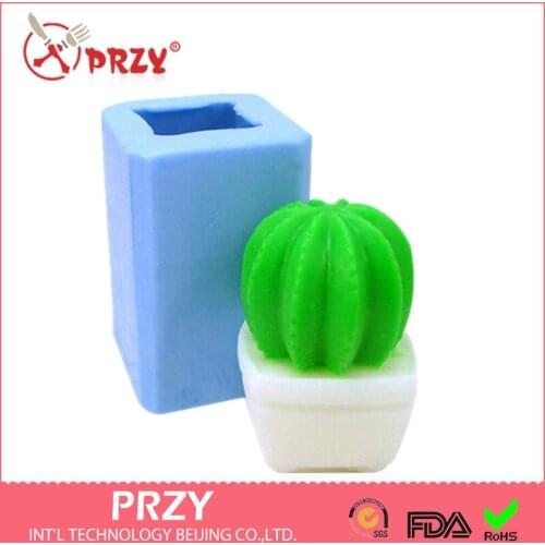 3D Cactus Shaped Handmade Soap Mold Silicon Plant Candle Mould Rubber Chocolate from of Cake Silicone PRZY Eco-friendly 001