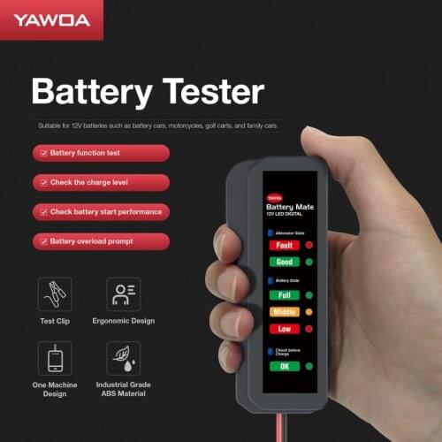 Car Diagnostic Tool Digital Alternator Tester 6 LED Lights Display Car Auto Battery Tester Mini 12V Car Battery Tester