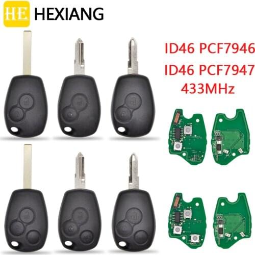 HE Xiang Car Remote Key For Renault Duster Modus Clio 3 Twingo DACIA Logan Sandero Kangoo ID46 PCF7946 7947 433Mhz Smart Control