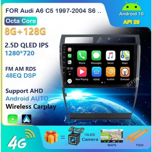 Autoradio Car Radio for Audi A6 C5 1997-2004 S6 2 1999-2004 RS6 1 2002-2006 2din Multimedia Video GPS Navigation Carplay Android
