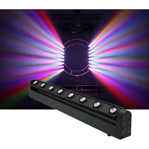 Free shipping 8x12W Bar Beam Moving Head Light RGBW 4in1 Led Lyre Stage Lighting projector DMX DJ Party Lights