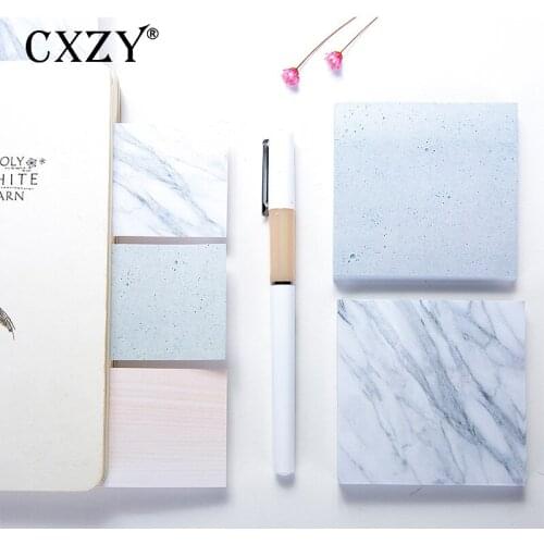 CXZY 1PC Marble sticky note kawaii memo pad Planner sticker paper masking korean school Supplies stationery Office post 3B820