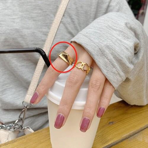 CANZE 2021 Korean Vintage Ring Woman New Style Pig Nose Chain Ring Trend Adjustable Index Finger Ring Jewelry