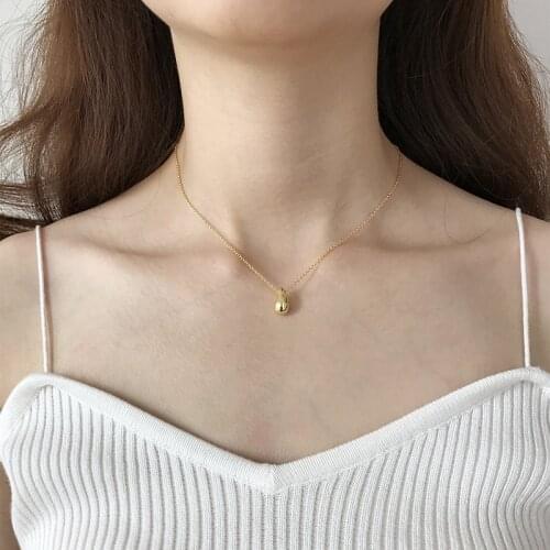 WTLTC 925 Sterling Sliver Small Waterdrop Chokers Necklaces Dainty Layered Necklaces for Women Solid Teardrop Pendant Necklace