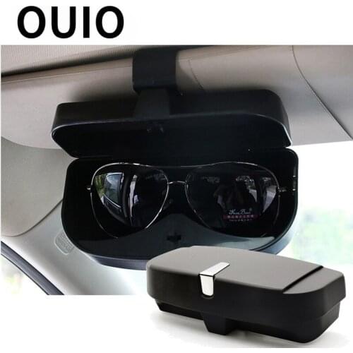 OUIO NEW 1PC Car Glasses Storage Case & Card clip Auto For Ford Focus 2 3 Fiesta Mondeo MK4 Ranger Toyota Corolla chr RAV4 yaris