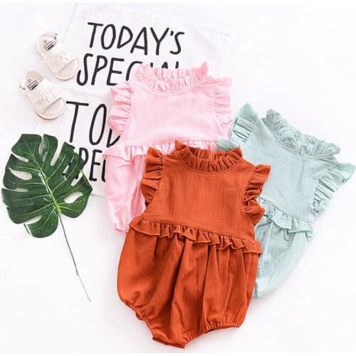 0-24M Newborn Kid Baby Girls Clothes Ruffle Romper Sleeveless Jumpsuit Cute Infantil Clothing Summer Outfits Casual