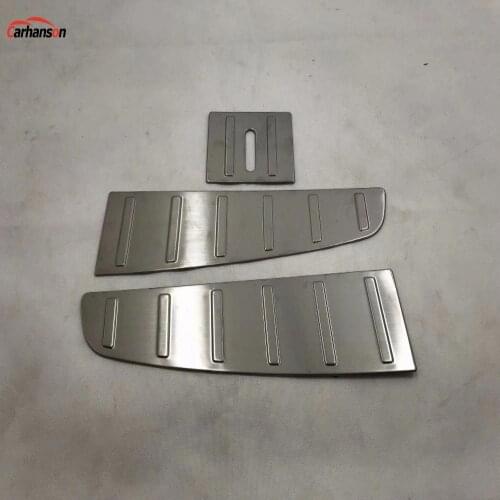 For Car Styling Tesla Model X Accessories Rear Bumper Stainless Steel Foot Plate Protector Door Sill Scuff Sticker 2015 20172019
