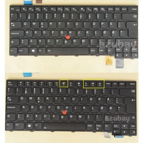 Norwegian NW Keyboard for Lenovo Thinkpad T460P (20FW 20FX), T470P (20J6 20J7), 01EP488 01EP447 00UR415 00UR375 Backlit, Black