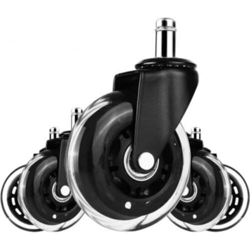 5pcs 3 Inch Office Chair Caster Wheels Swivel Rubber Caster Wheels Replacement Soft Safe Rollers Furniture Hardware
