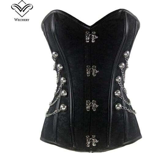 Wechery Corsage Steampunk Corset Sexy Corsets and Bustiers Slim Gothic Women Corselet Corset Steel Bone Plus Size Busiter S-6XL
